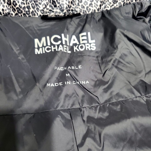 MK Michael Kors Womens Packable Down Jacket Leopard Puffer Sz M - Picture 14 of 15